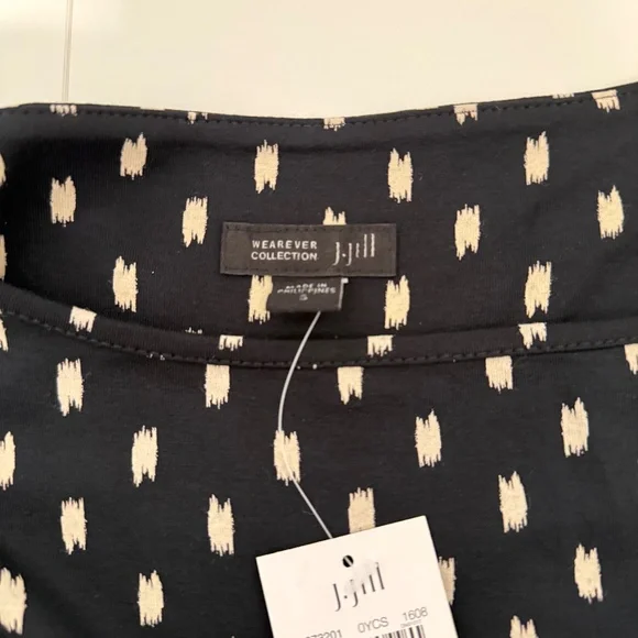 J.Jill new with tags black and ivory swing dress from Wearever collection size S - Picture 3 of 4
